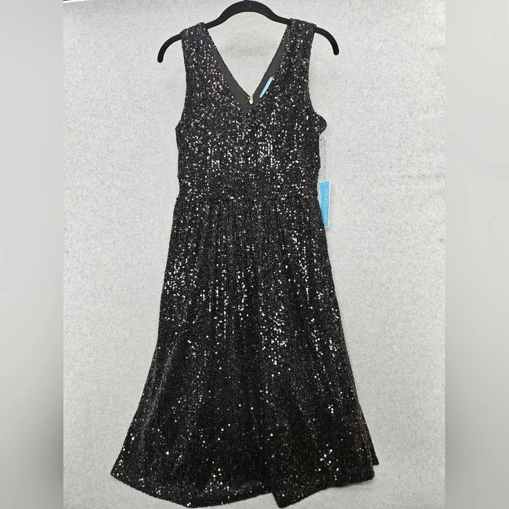 Draper James RSVP Black Sleeveless Sequin Dress Pockets‎ Lined Women's Size 2